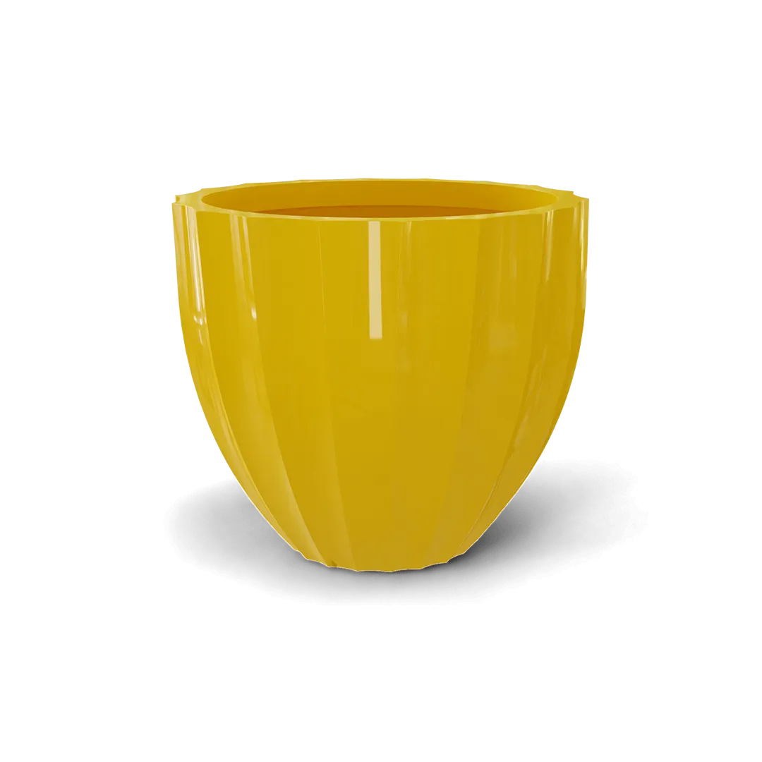 Santa Barbara Low Fluted Round Planter