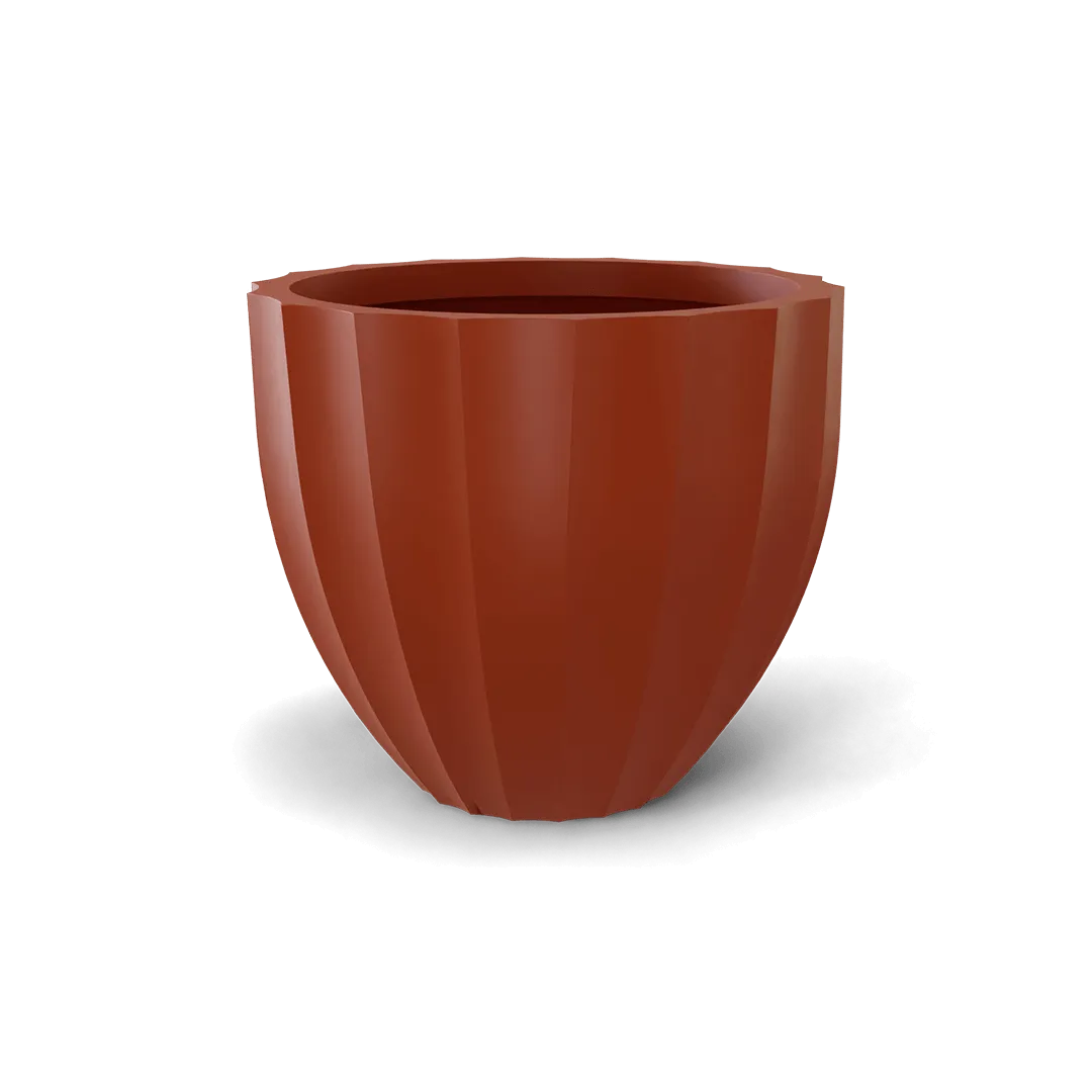 Santa Barbara Low Fluted Round Planter