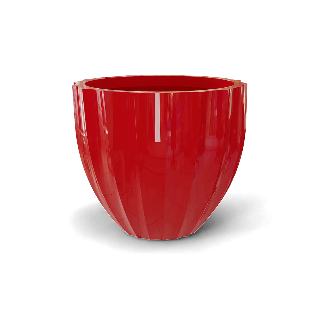 Santa Barbara Low Fluted Round Planter