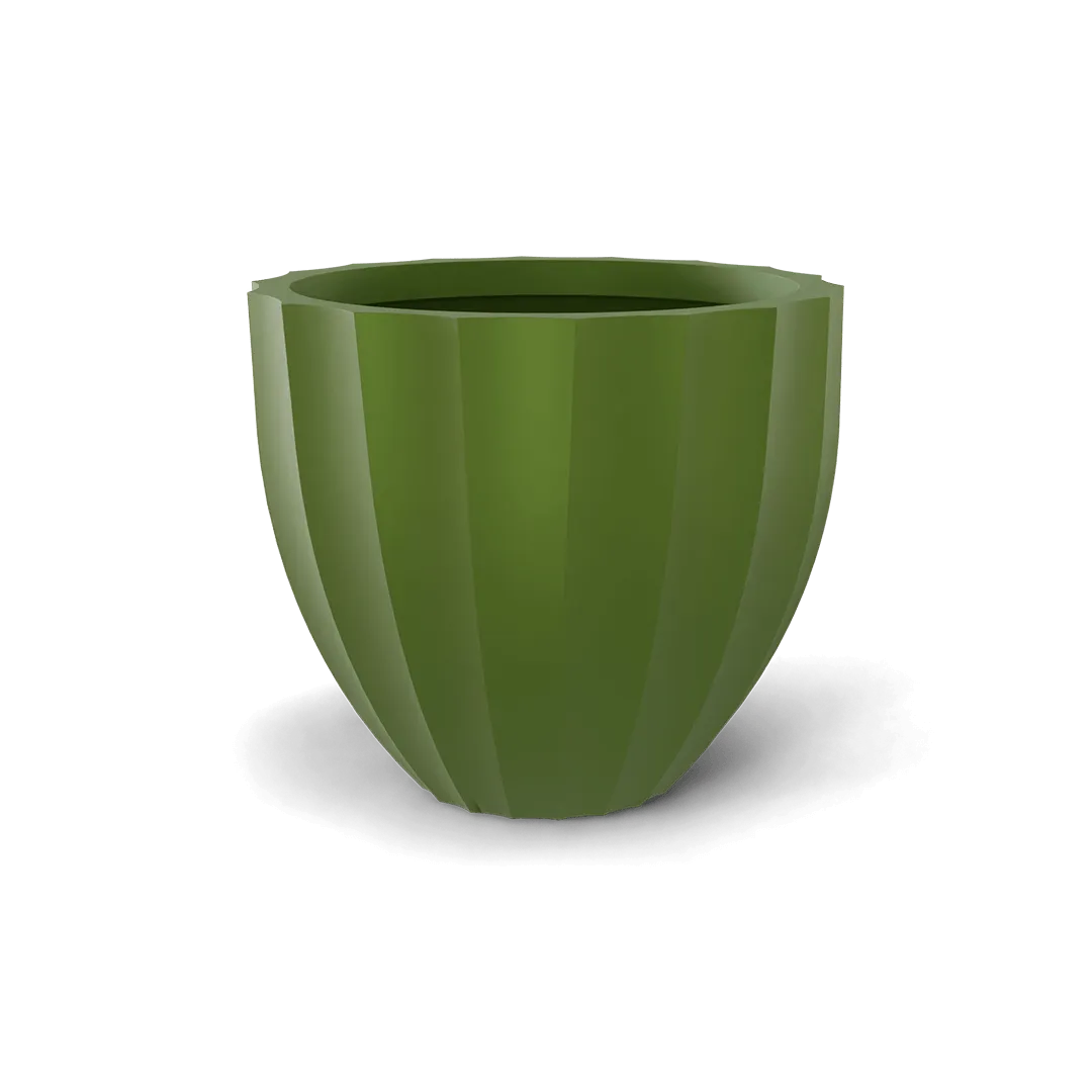 Santa Barbara Low Fluted Round Planter