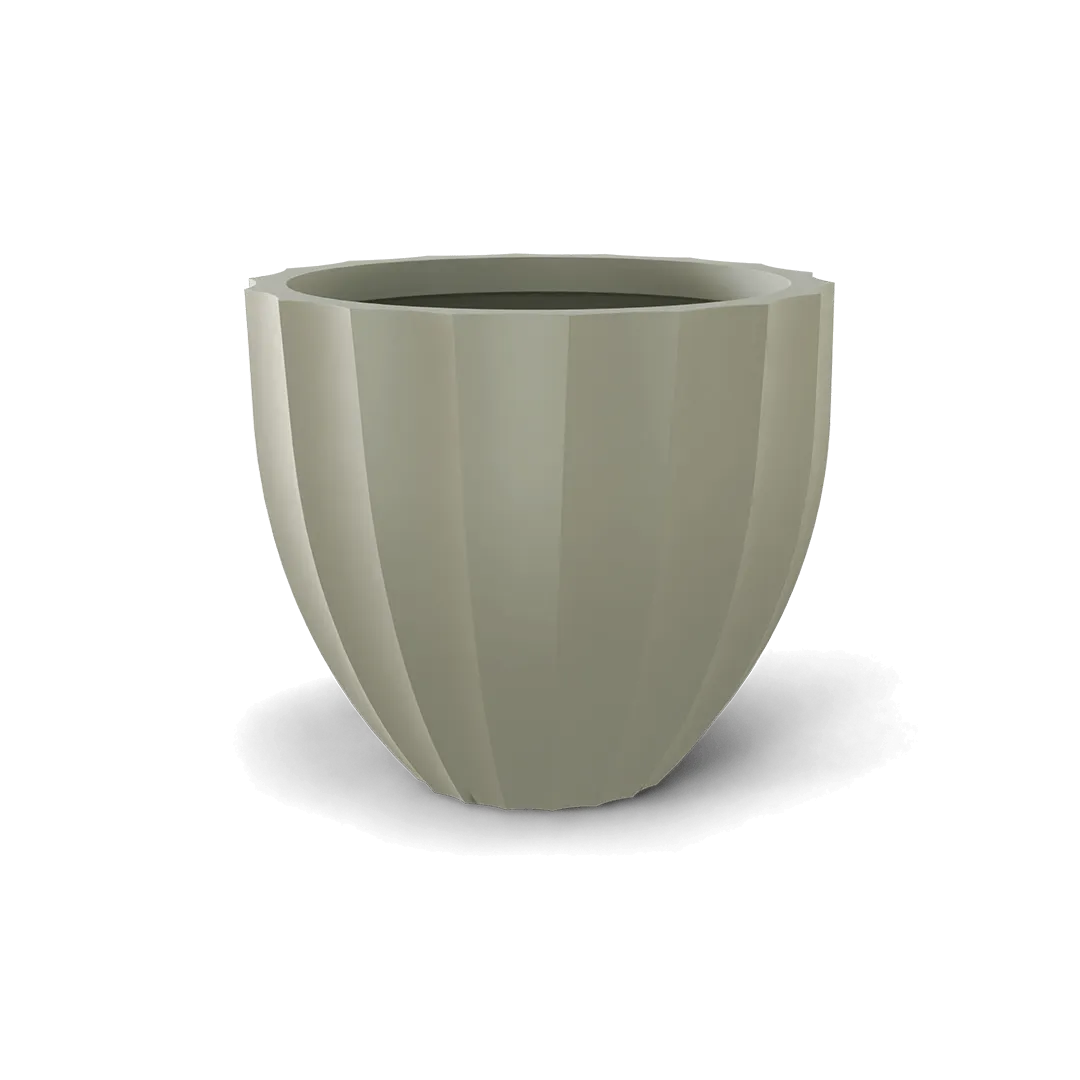 Santa Barbara Low Fluted Round Planter