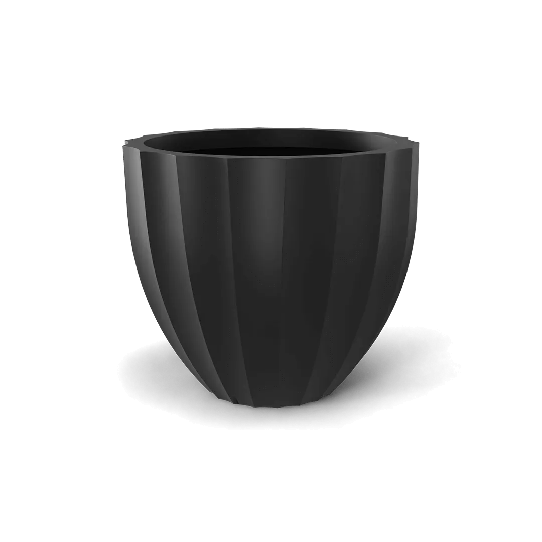 Santa Barbara Low Fluted Round Planter