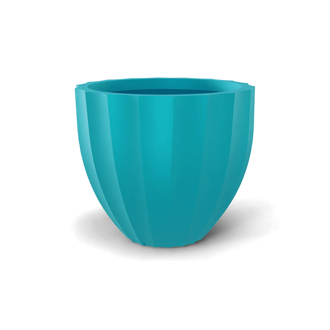 Santa Barbara Low Fluted Round Planter