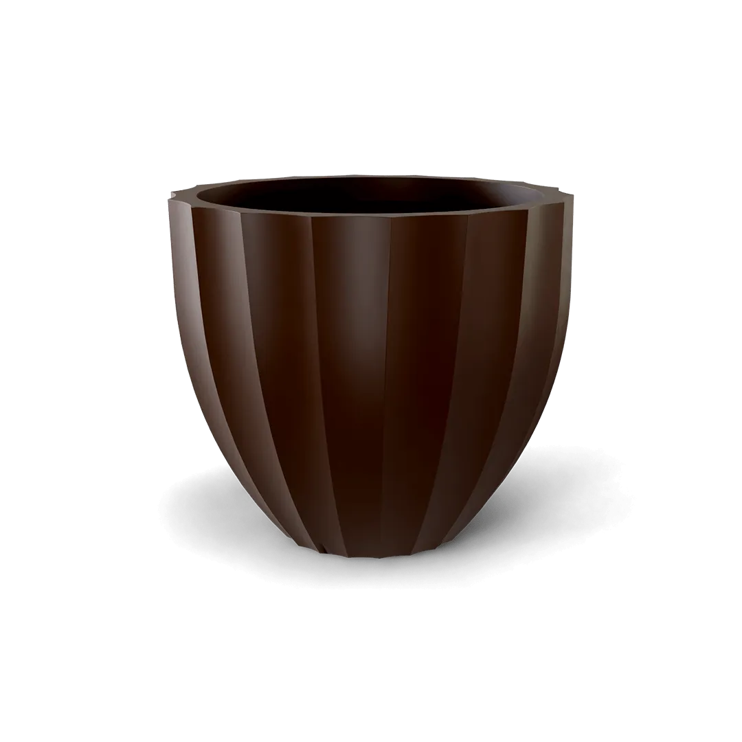 Santa Barbara Low Fluted Round Planter