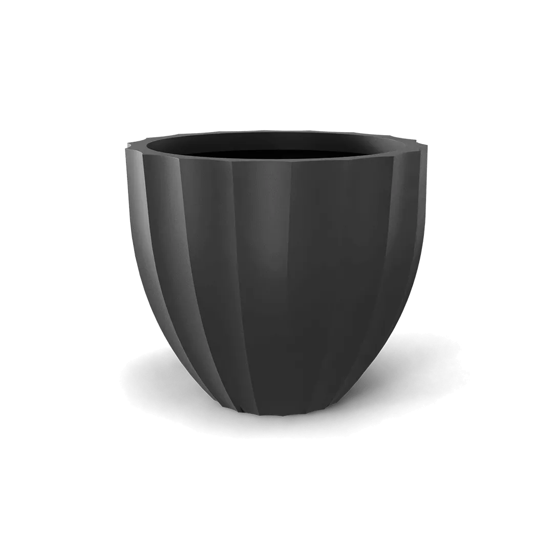 Santa Barbara Low Fluted Round Planter
