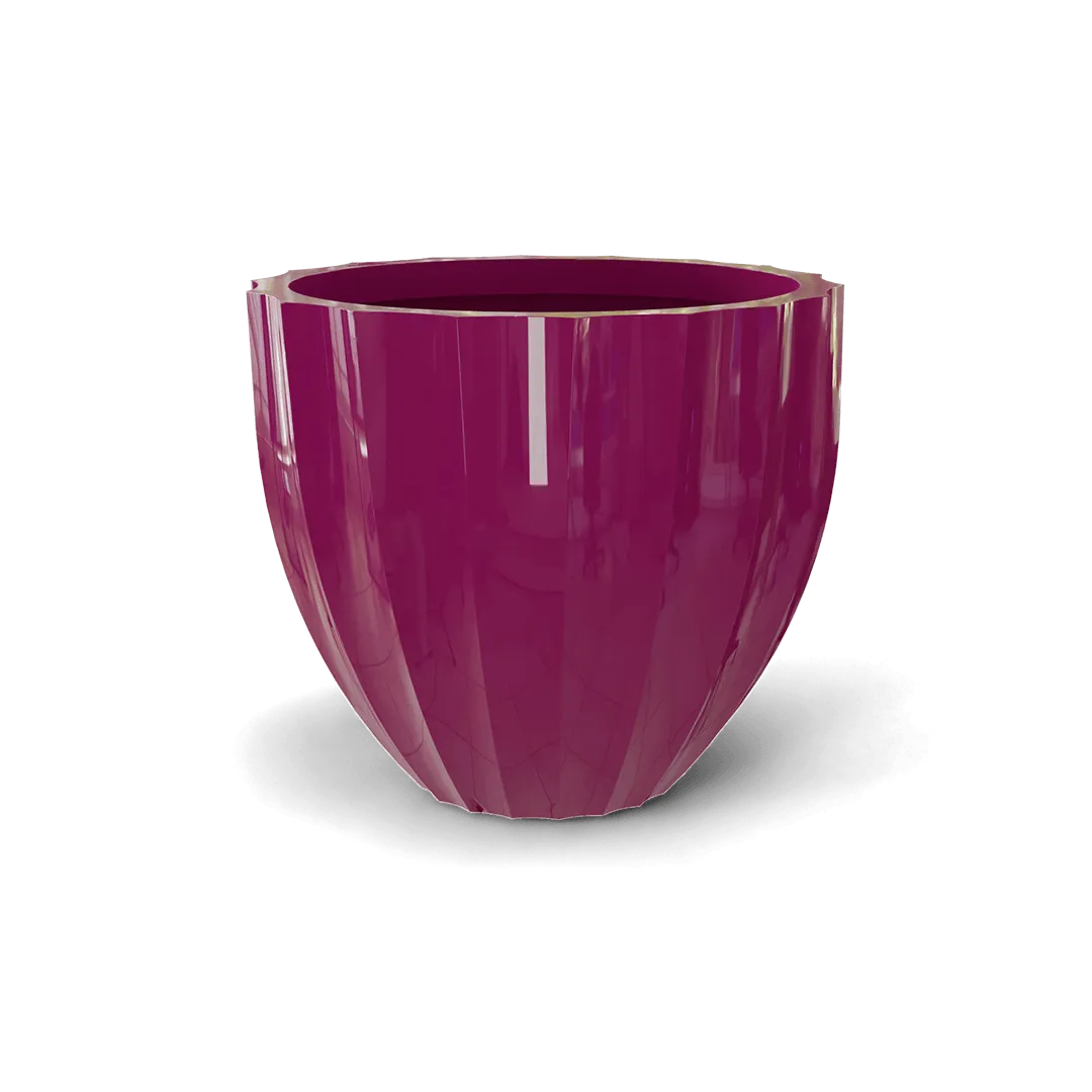 Santa Barbara Low Fluted Round Planter
