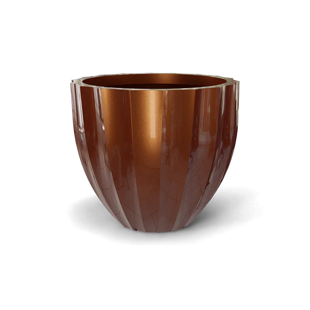 Santa Barbara Low Fluted Round Planter