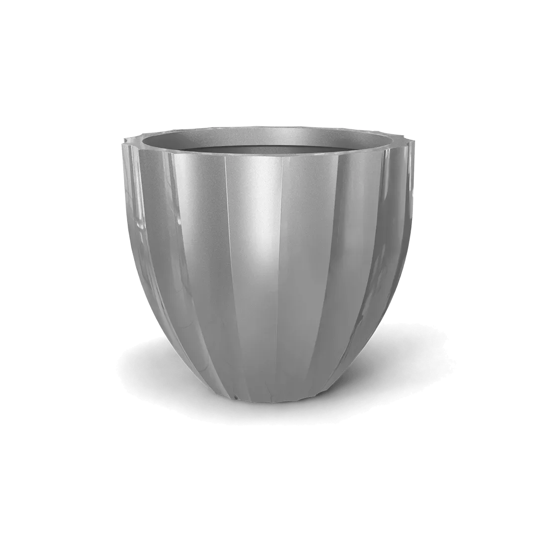 Santa Barbara Low Fluted Round Planter