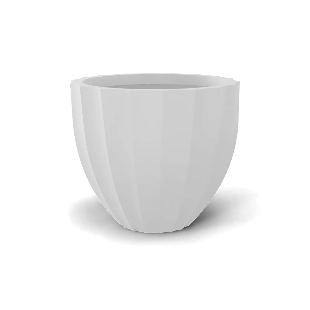 Santa Barbara Low Fluted Round Planter