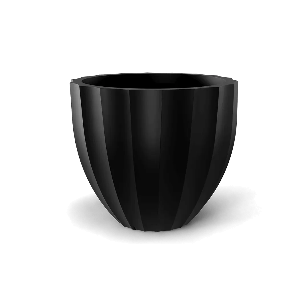 Santa Barbara Low Fluted Round Planter