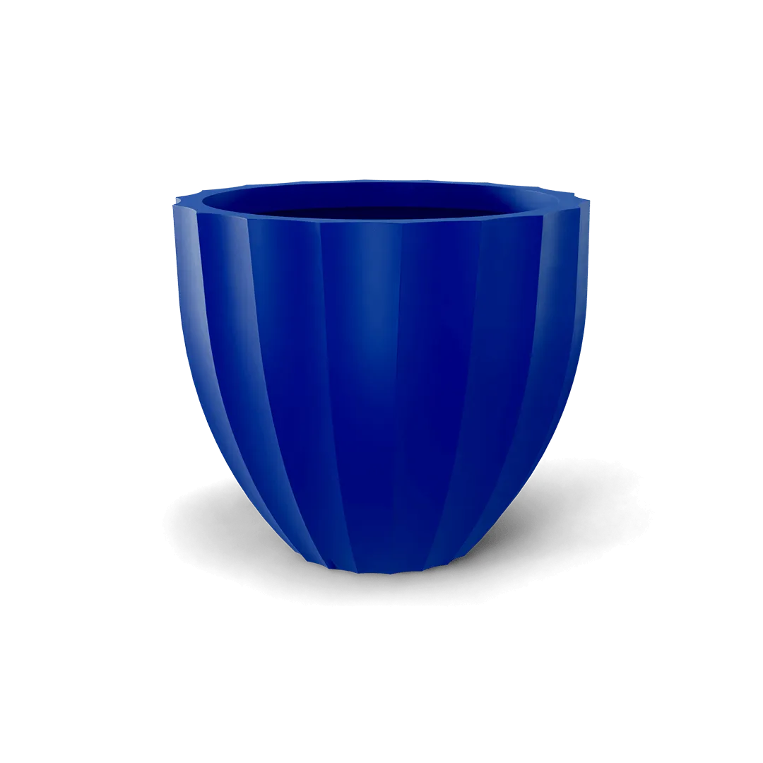 Santa Barbara Low Fluted Round Planter