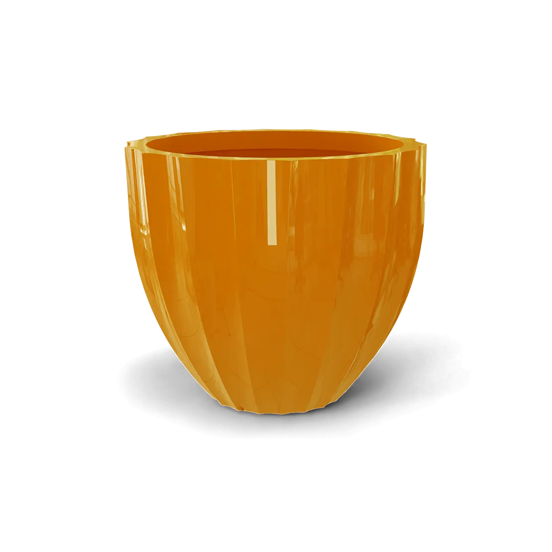 Santa Barbara Low Fluted Round Planter