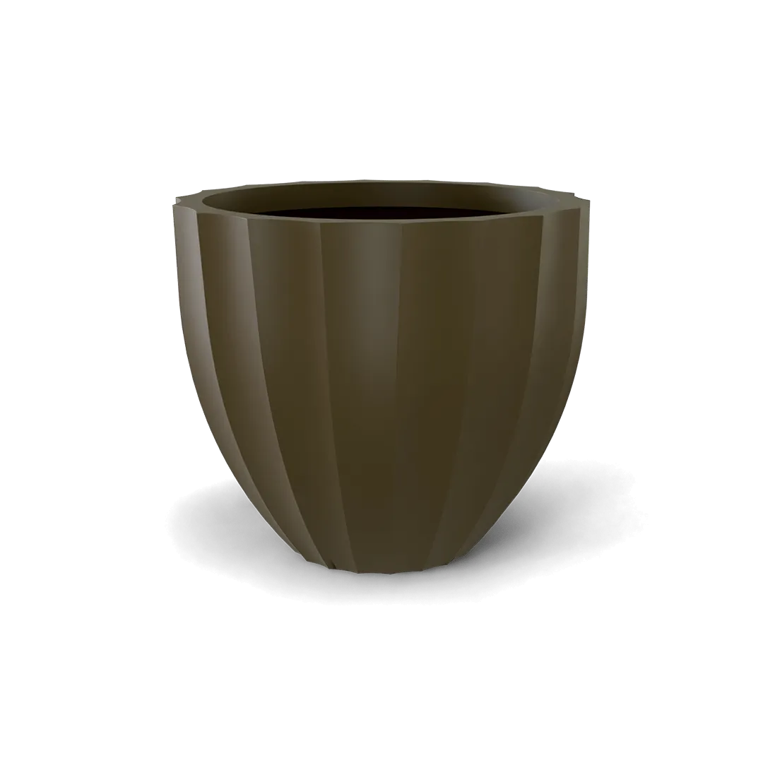 Santa Barbara Low Fluted Round Planter