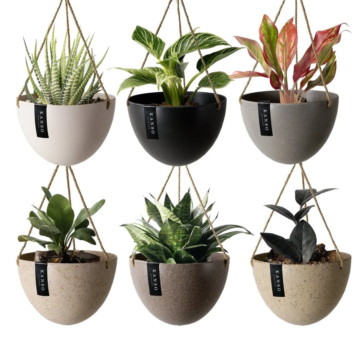 Signature Stone Hanging Planter Pot 8 Inch (Round Bottom)