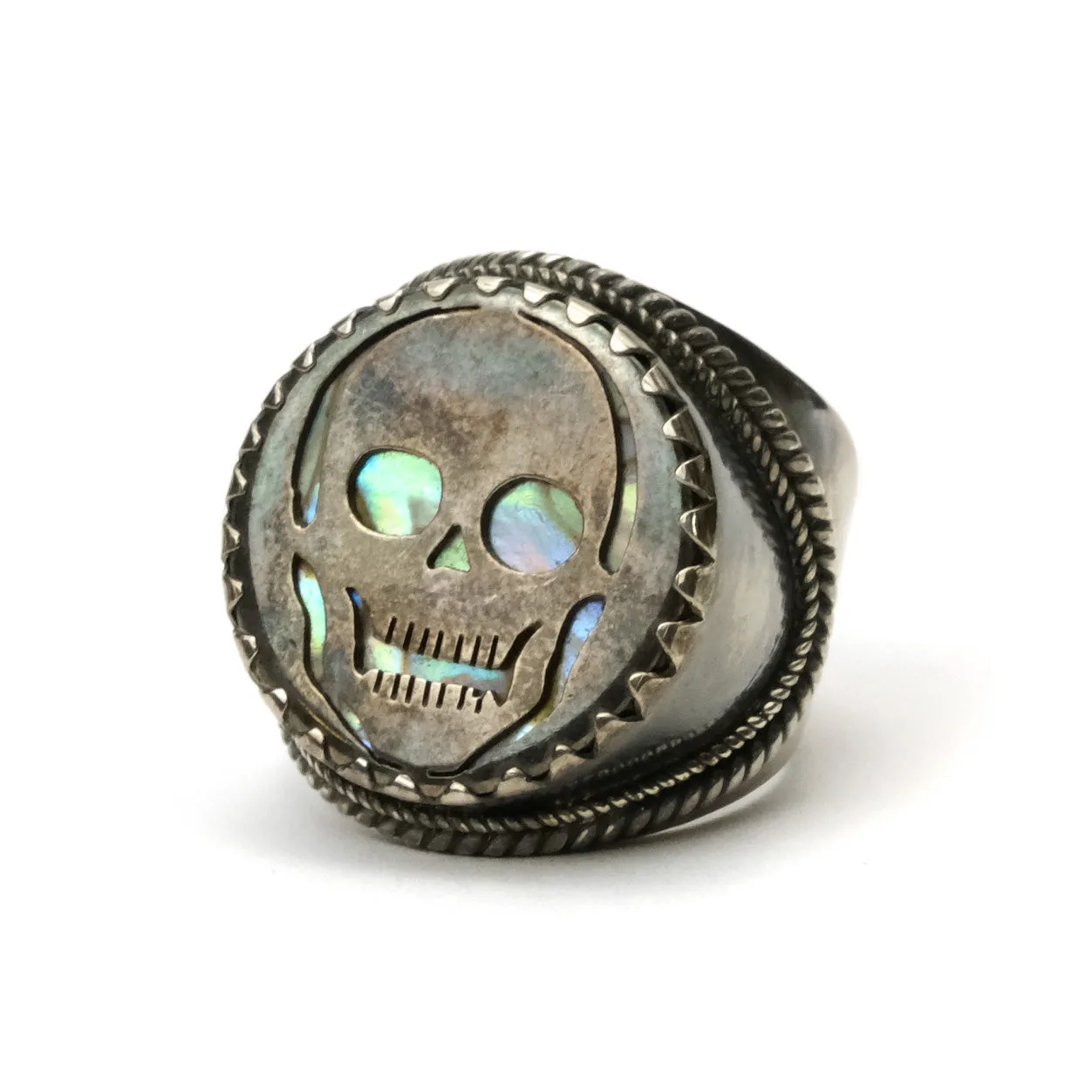 Skull Labradorite Sterling Silver Memento Mori Ring # 100