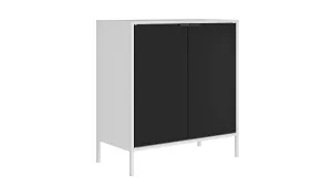 Smart Double Wide 29.92" High Cabinet in White and Black