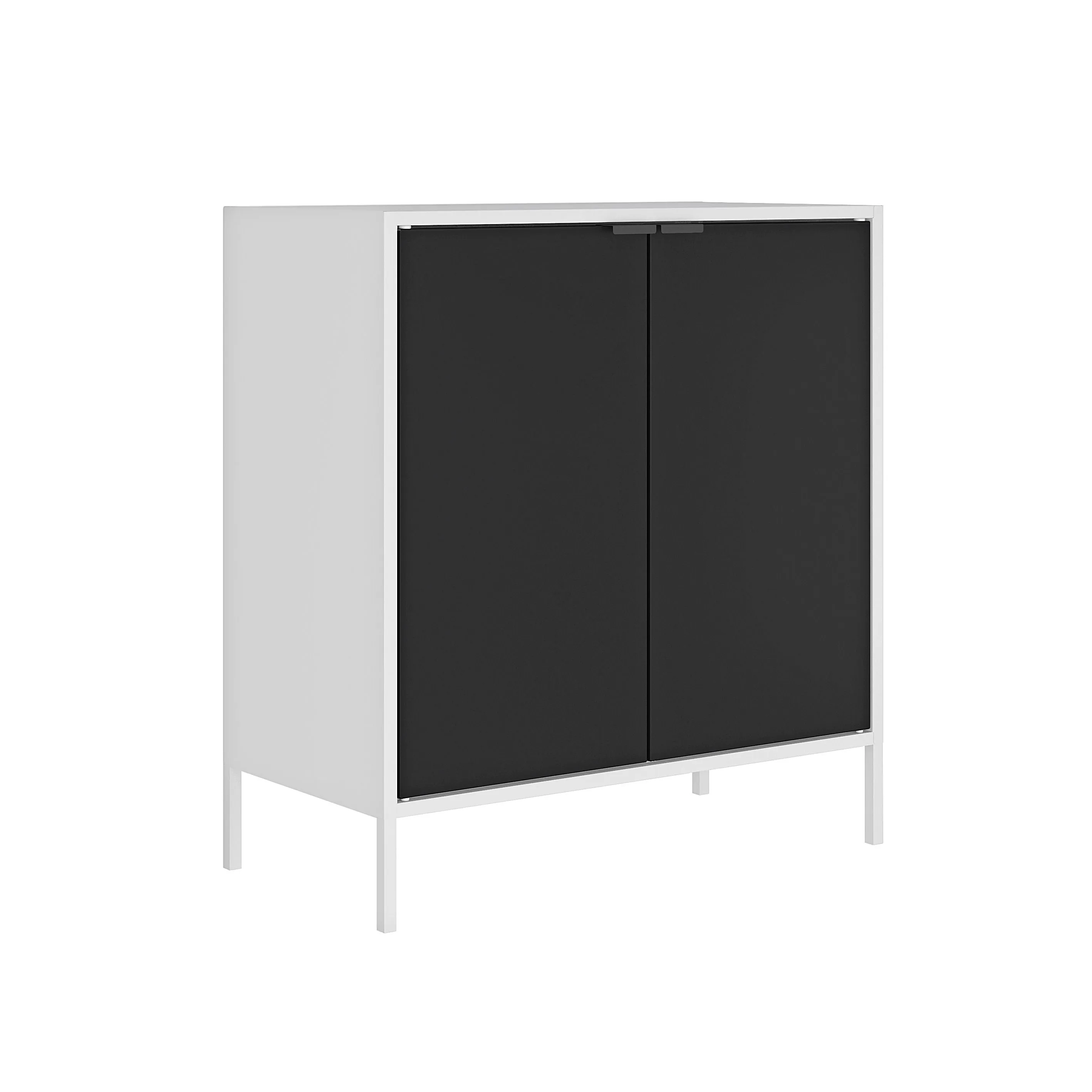 Smart Double Wide 29.92" High Cabinet in White and Black