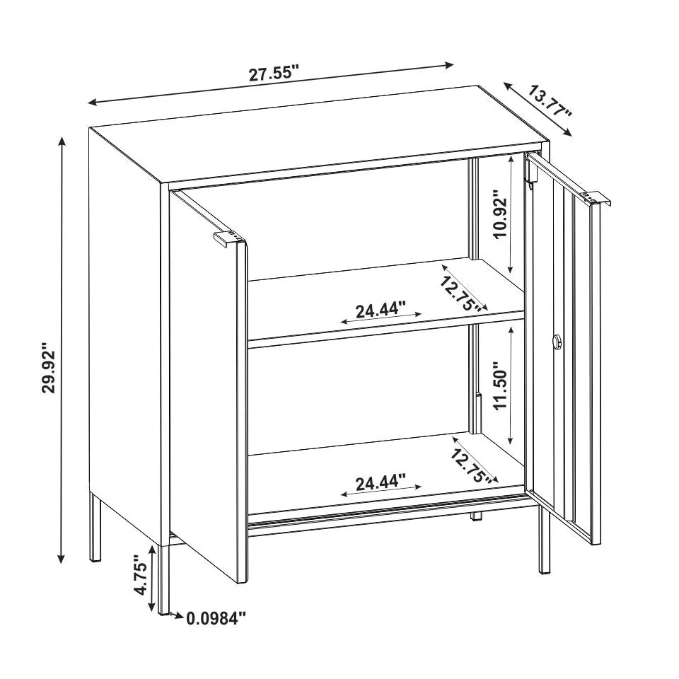 Smart Double Wide 29.92" High Cabinet in White and Black