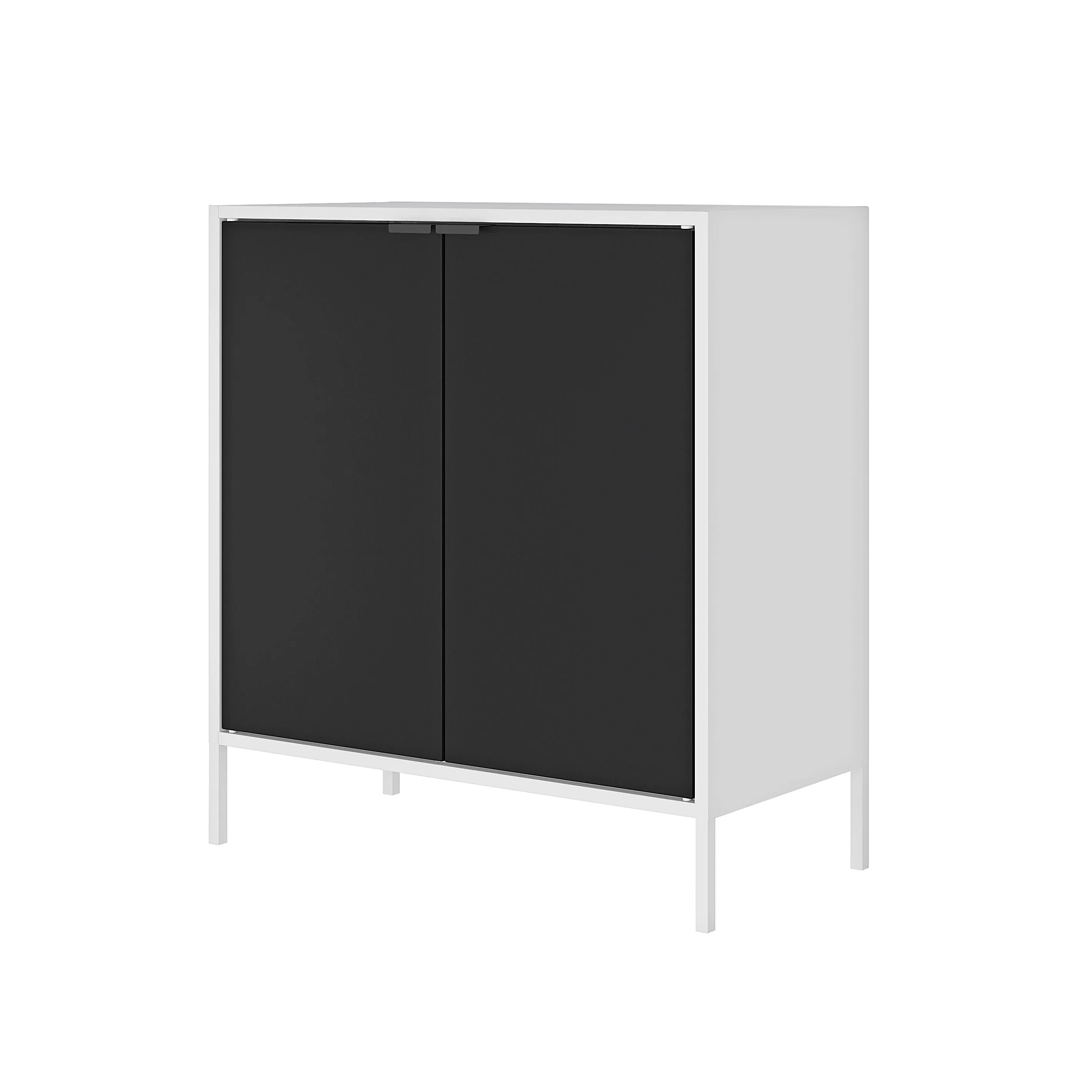 Smart Double Wide 29.92" High Cabinet in White and Black