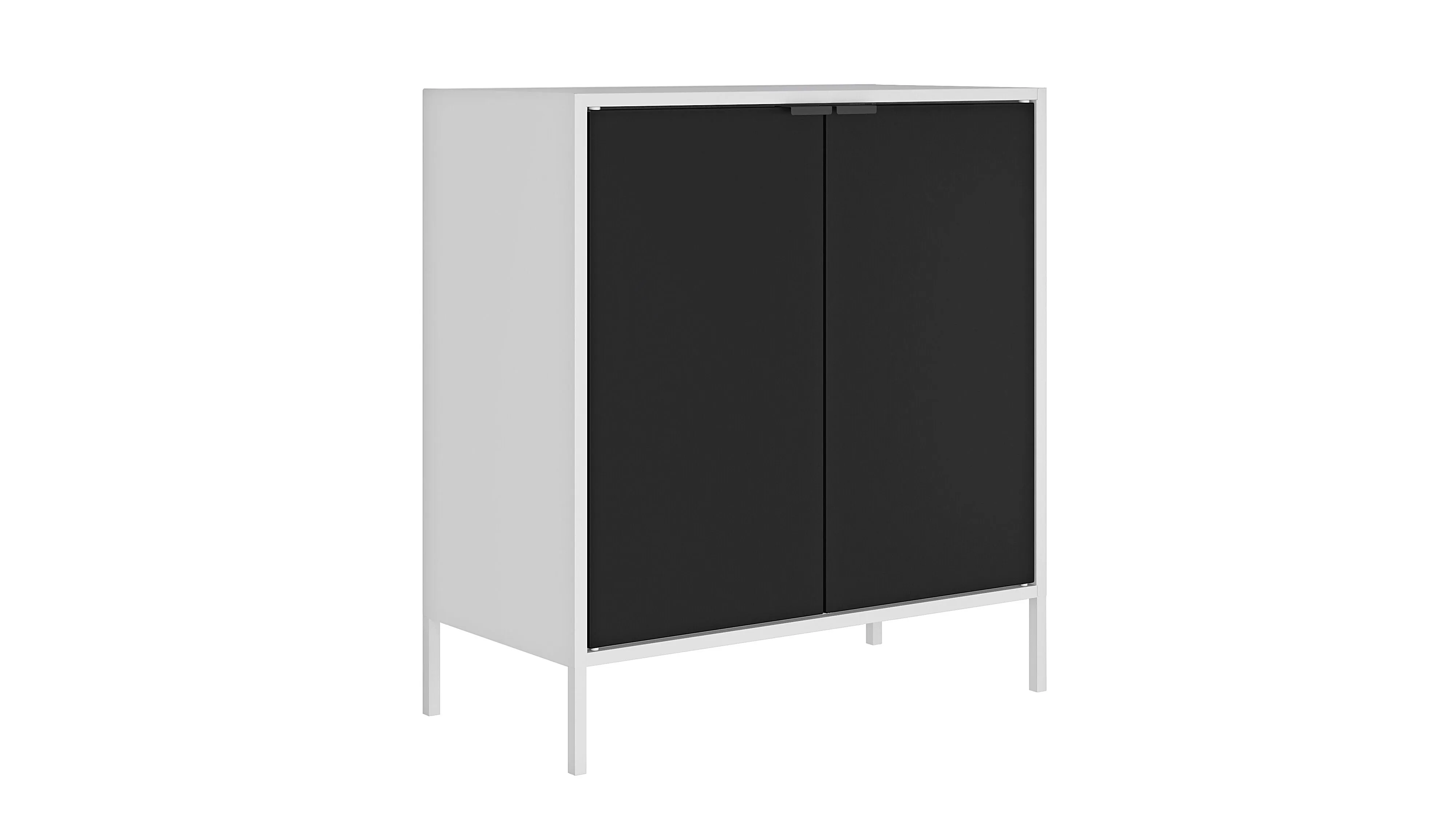 Smart Double Wide 29.92" High Cabinet in White and Black