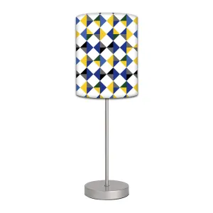 Stainless Steel Table Lamp For Living Room Bedroom -   Dimond Pattern Blue