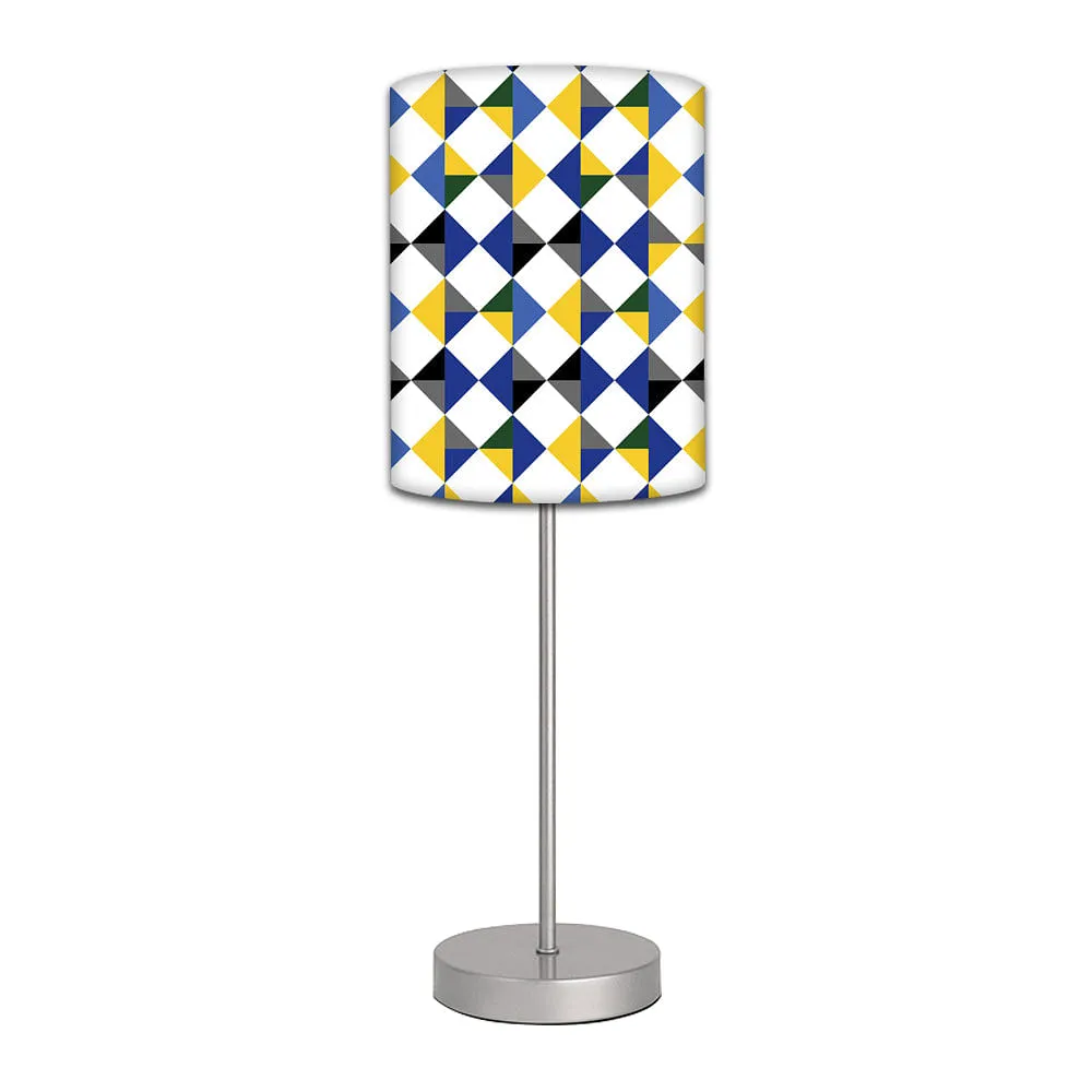 Stainless Steel Table Lamp For Living Room Bedroom -   Dimond Pattern Blue