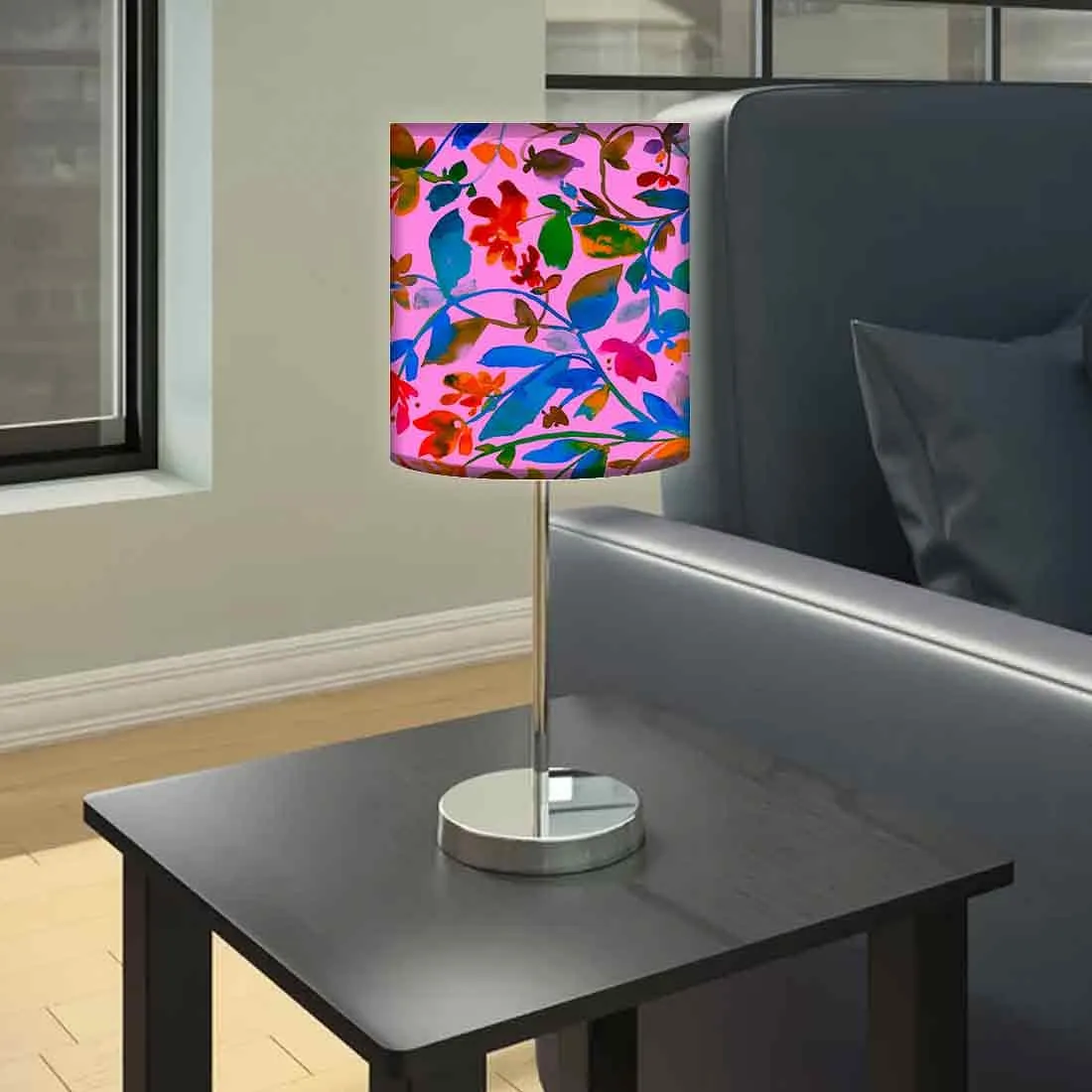 Stainless Steel Table Lamp For Living Room Bedroom -   Floral Watercolour