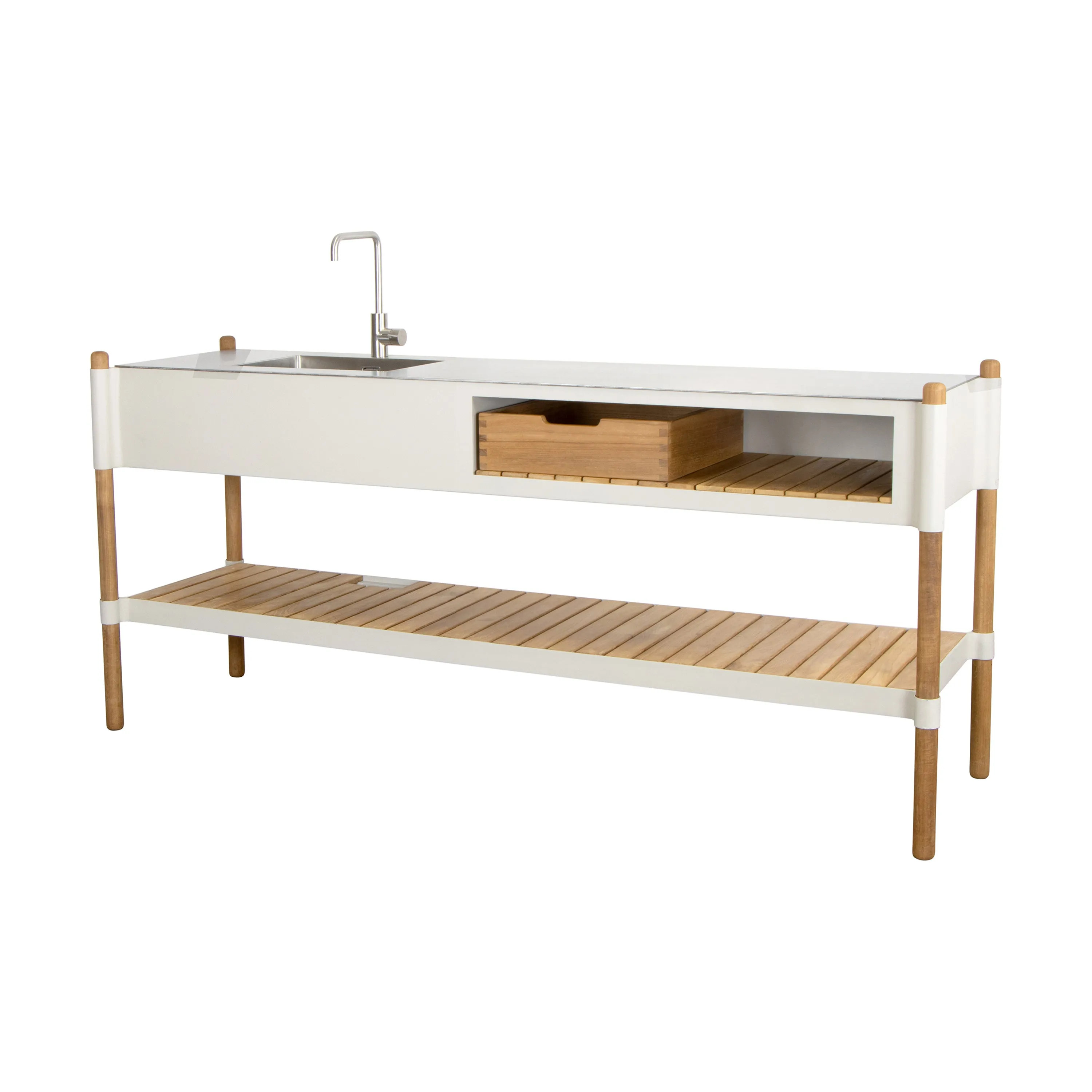 Sticks Outdoor Kitchen with Teak Shelf