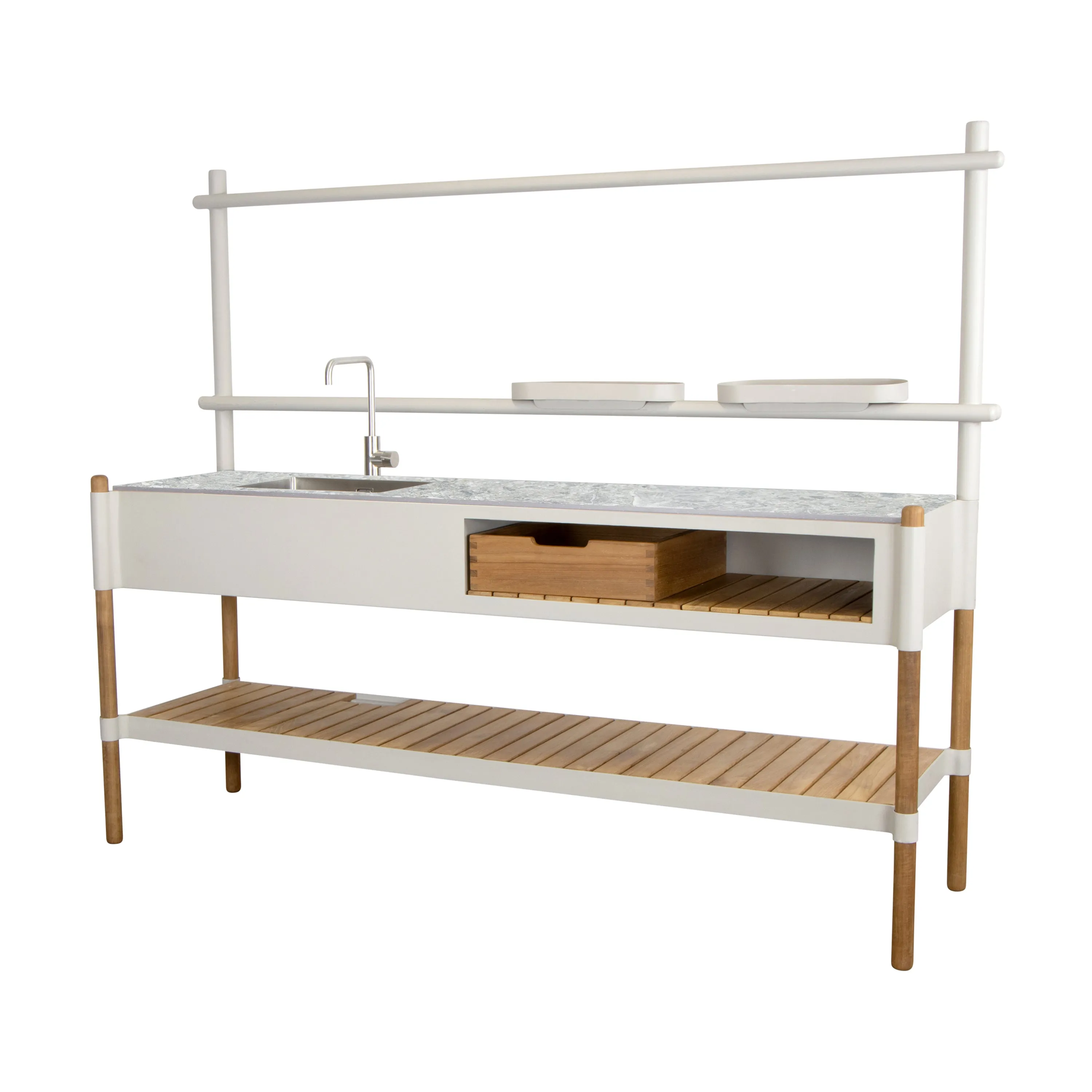 Sticks Outdoor Kitchen with Teak Shelf