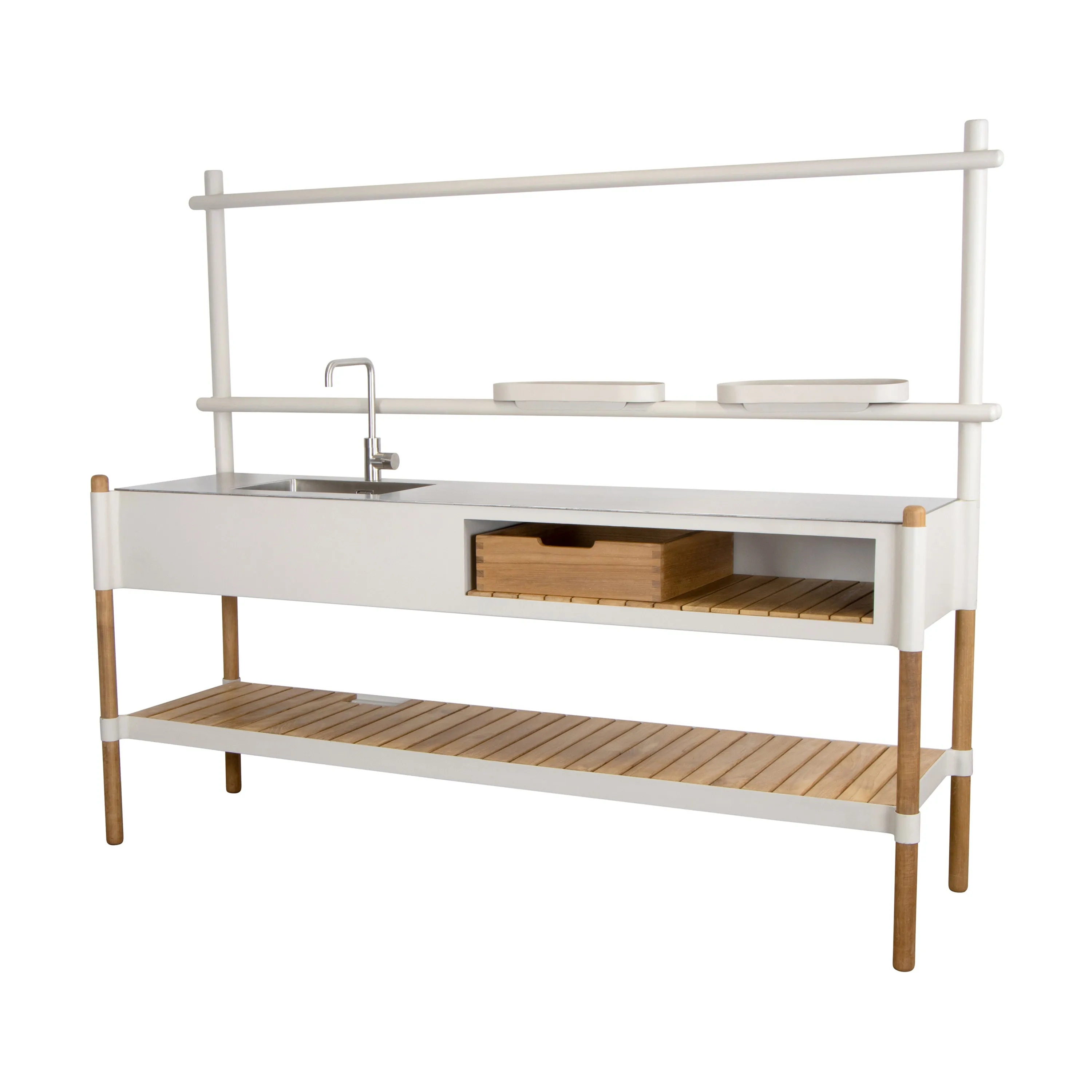Sticks Outdoor Kitchen with Teak Shelf