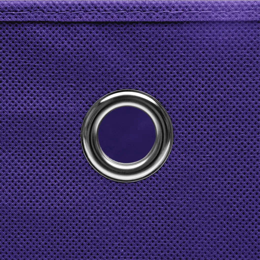 Storage Boxes with Covers 10 pcs 28x28x28 cm Purple
