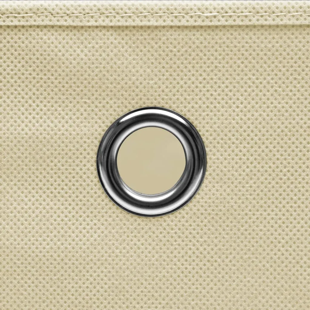 Storage Boxes with Covers 4 pcs 28x28x28 cm Cream