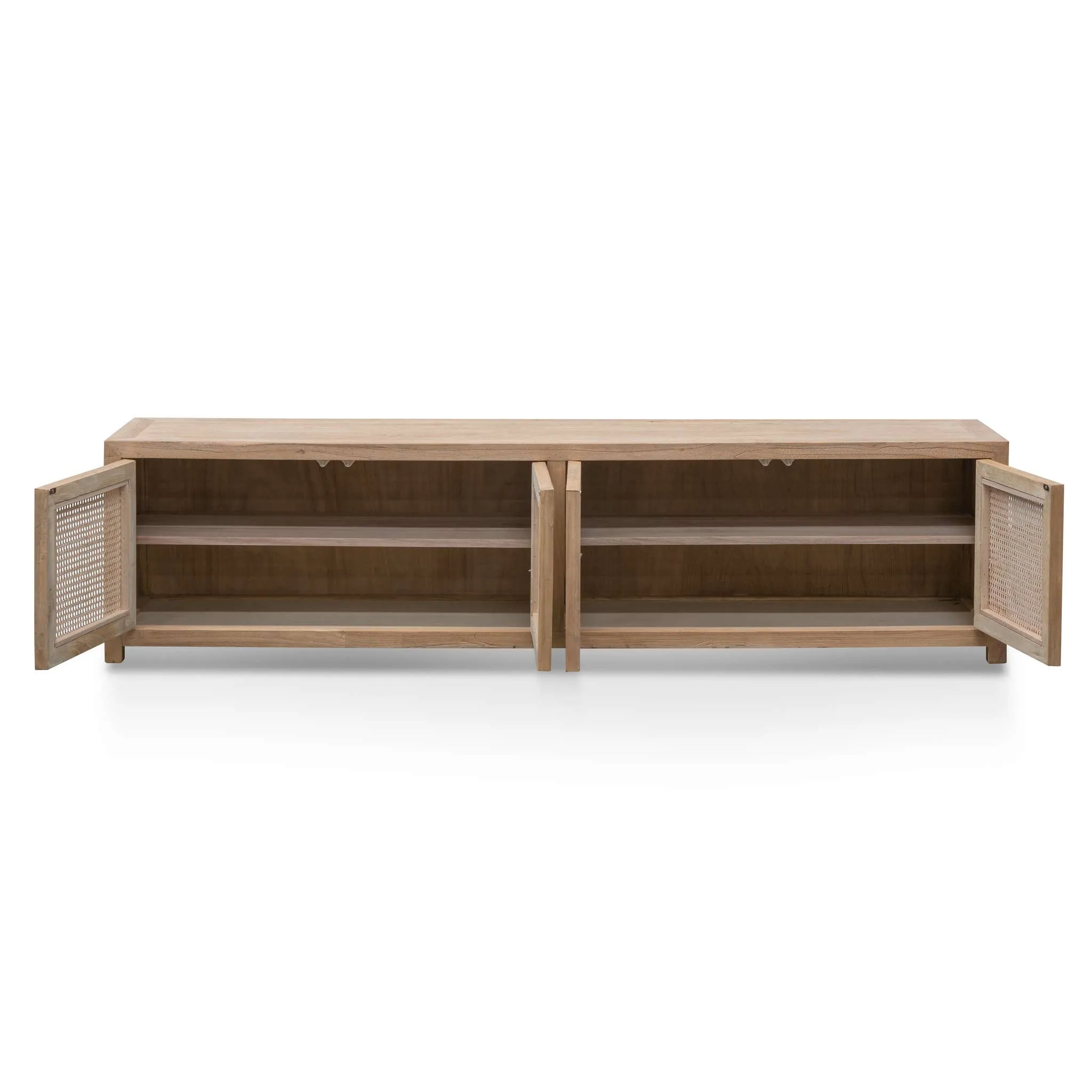 Tapia 2m TV Entertainment Unit - Natural with Rattan Doors