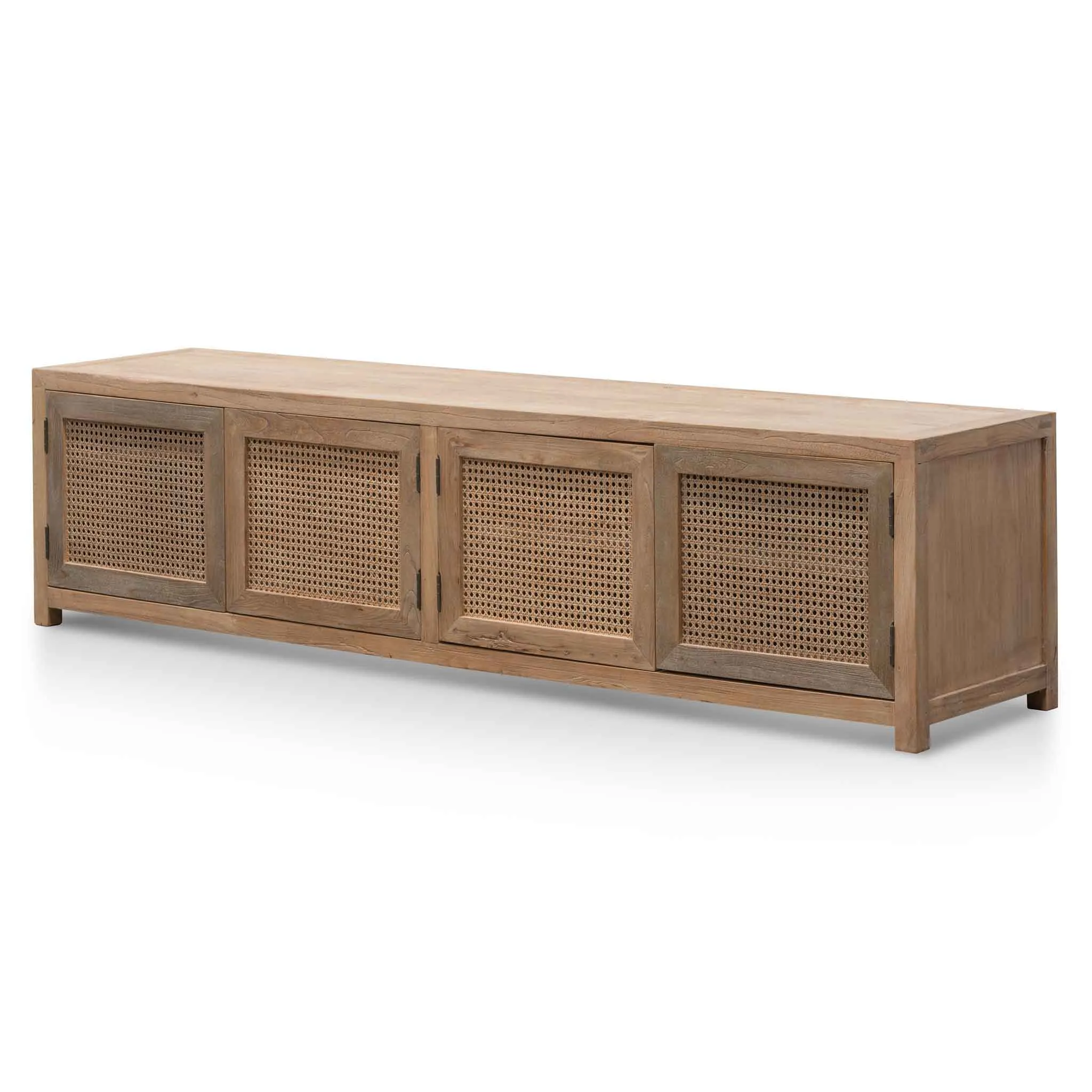 Tapia 2m TV Entertainment Unit - Natural with Rattan Doors