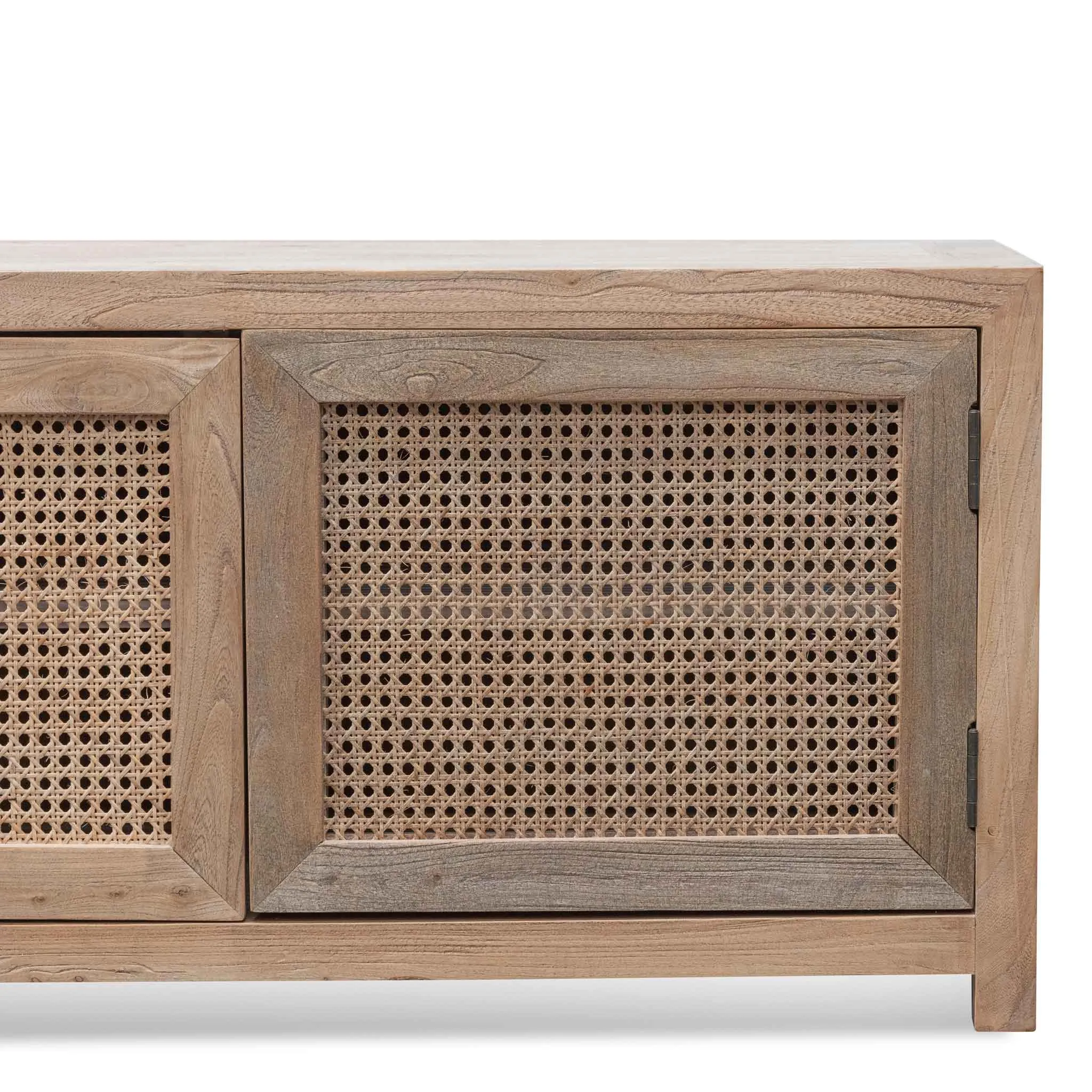 Tapia 2m TV Entertainment Unit - Natural with Rattan Doors