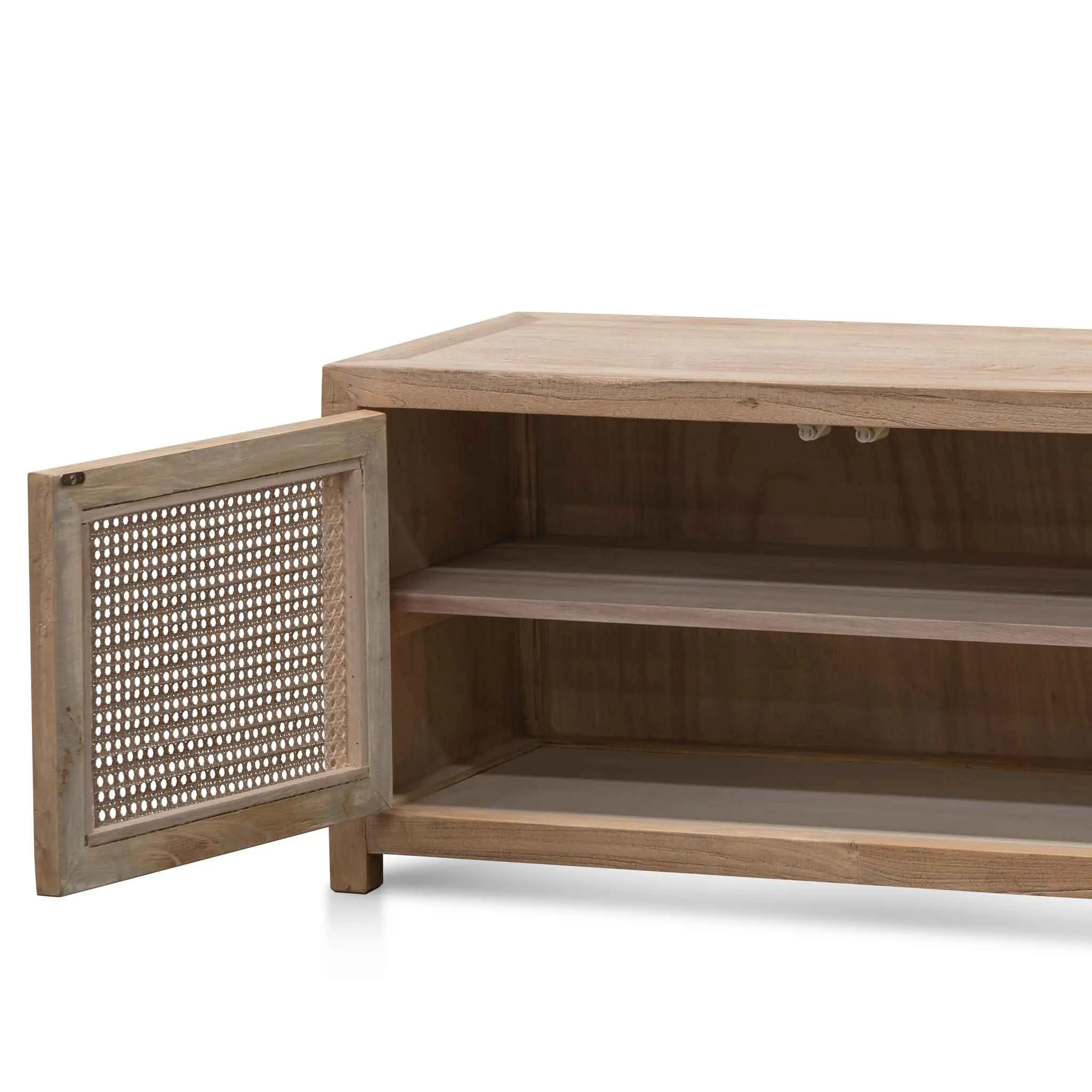 Tapia 2m TV Entertainment Unit - Natural with Rattan Doors