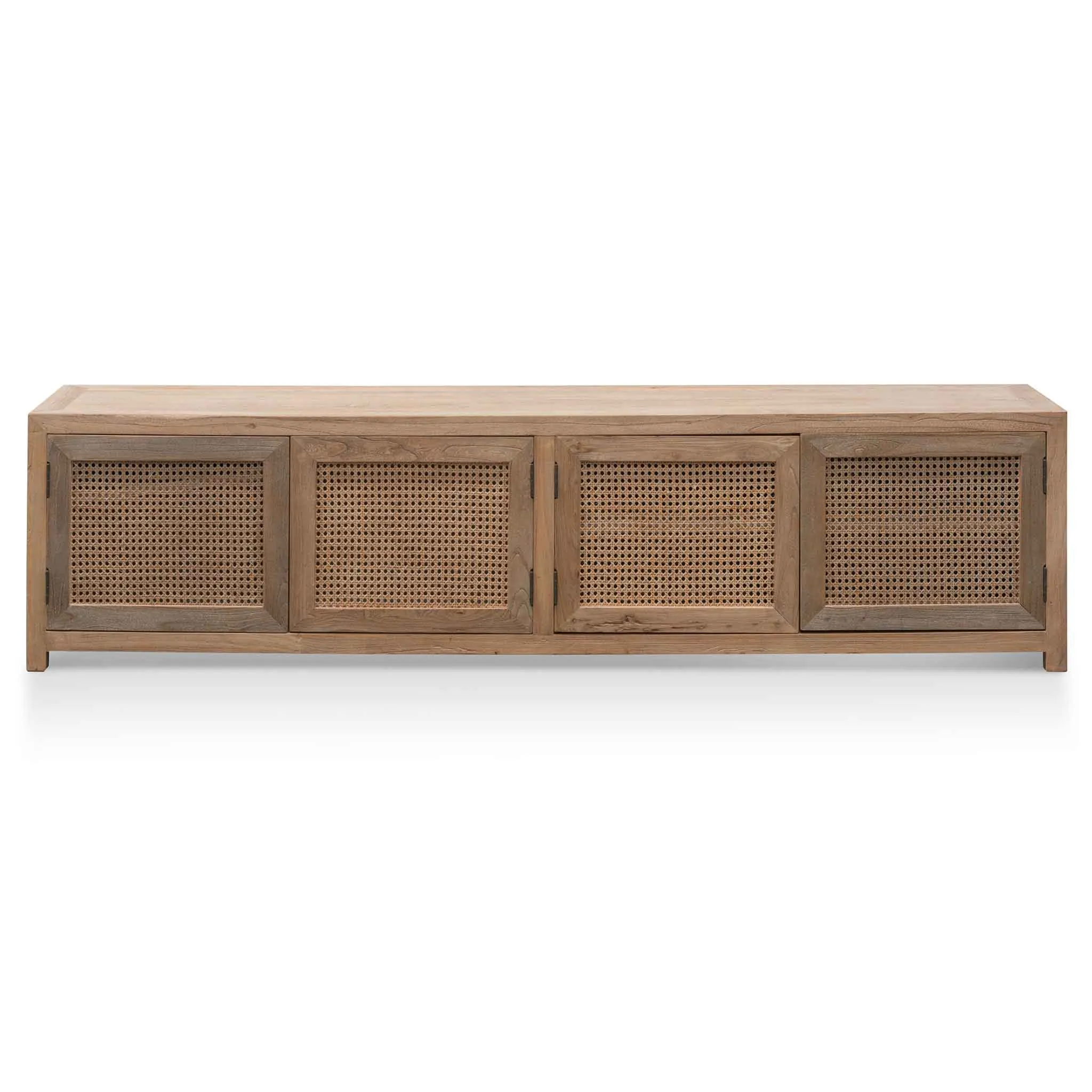 Tapia 2m TV Entertainment Unit - Natural with Rattan Doors