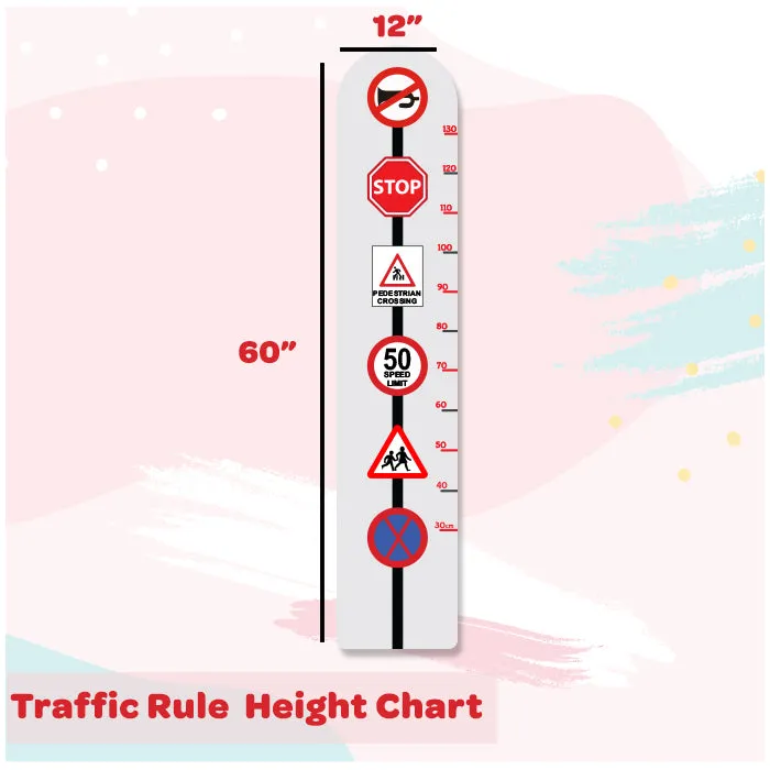 Traffic Rule Height Chart Wall Sticker For Kids
