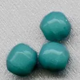 Vintage Czech opaque turquoise glass barrel beads. large hole. 6x7mm. Pkg of 25. b11-bl-1065