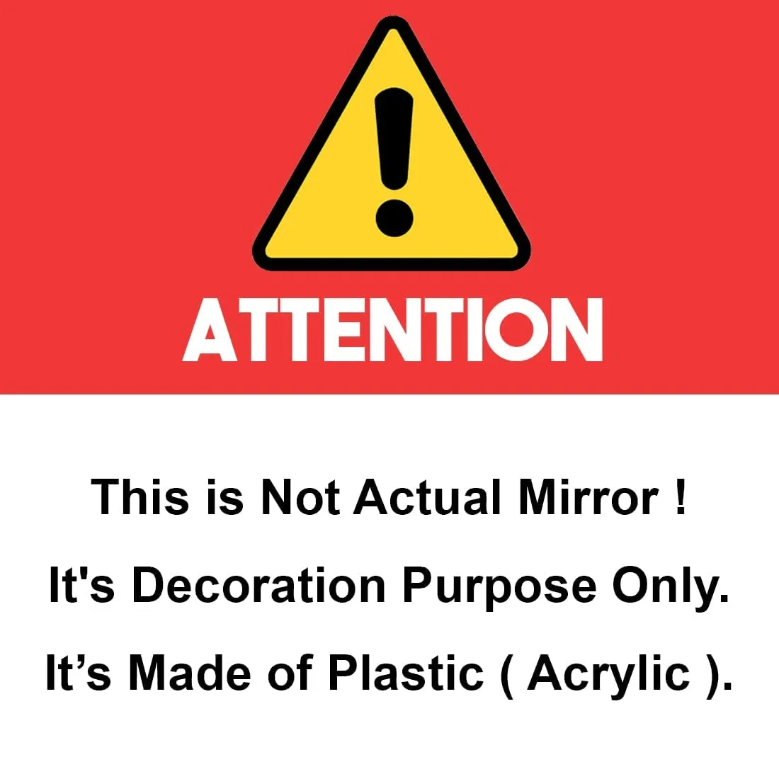 WallWear Self Adhesive Plastic Oval Mirror for Wall Stickers (30x20) cm Frameless Flexible Mirror for Bathroom | Bedroom | Living Room (WS| Triple Huge Sqaure) Mirror Wall Decor