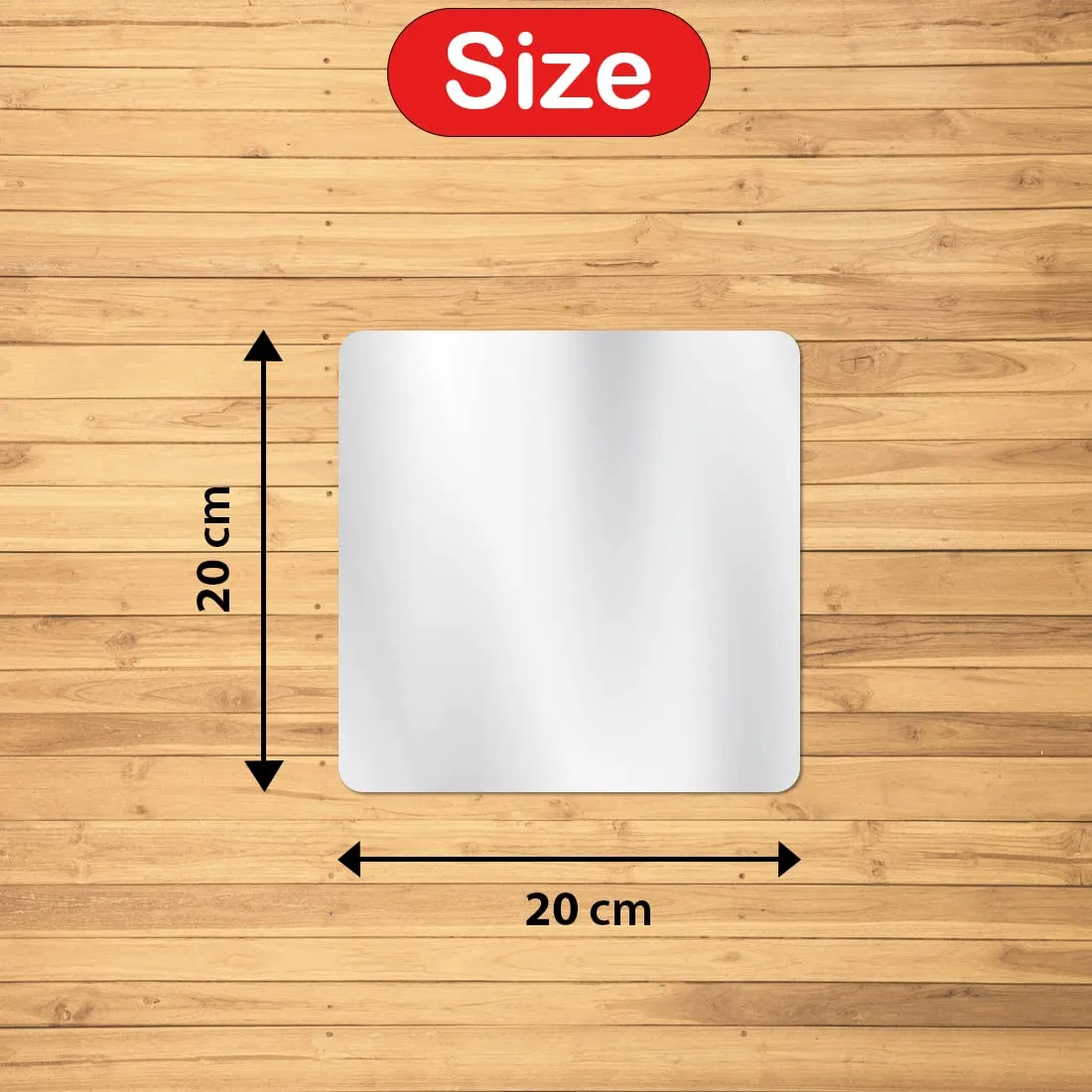 WallWear Self Adhesive Plastic Oval Mirror for Wall Stickers (30x20) cm Frameless Flexible Mirror for Bathroom | Bedroom | Living Room (WS| Triple Huge Sqaure) Mirror Wall Decor