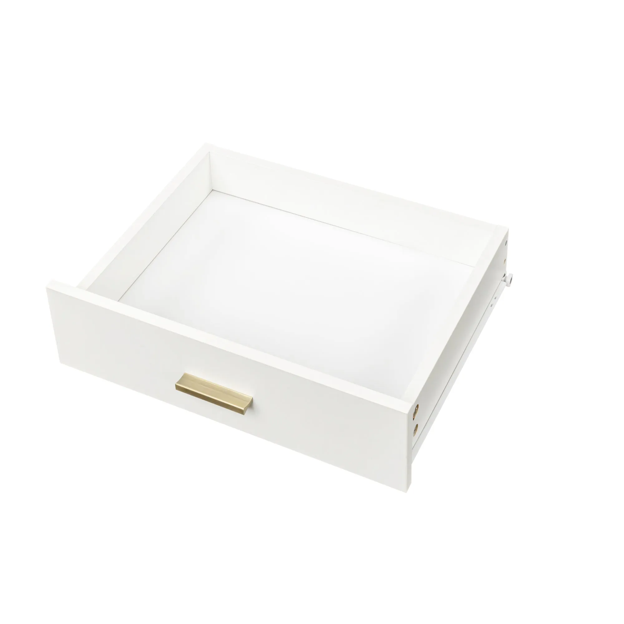 White modern simple vanity, solid metal frame construction, 9 LED lights illuminate makeup mirror, adjustable brightness