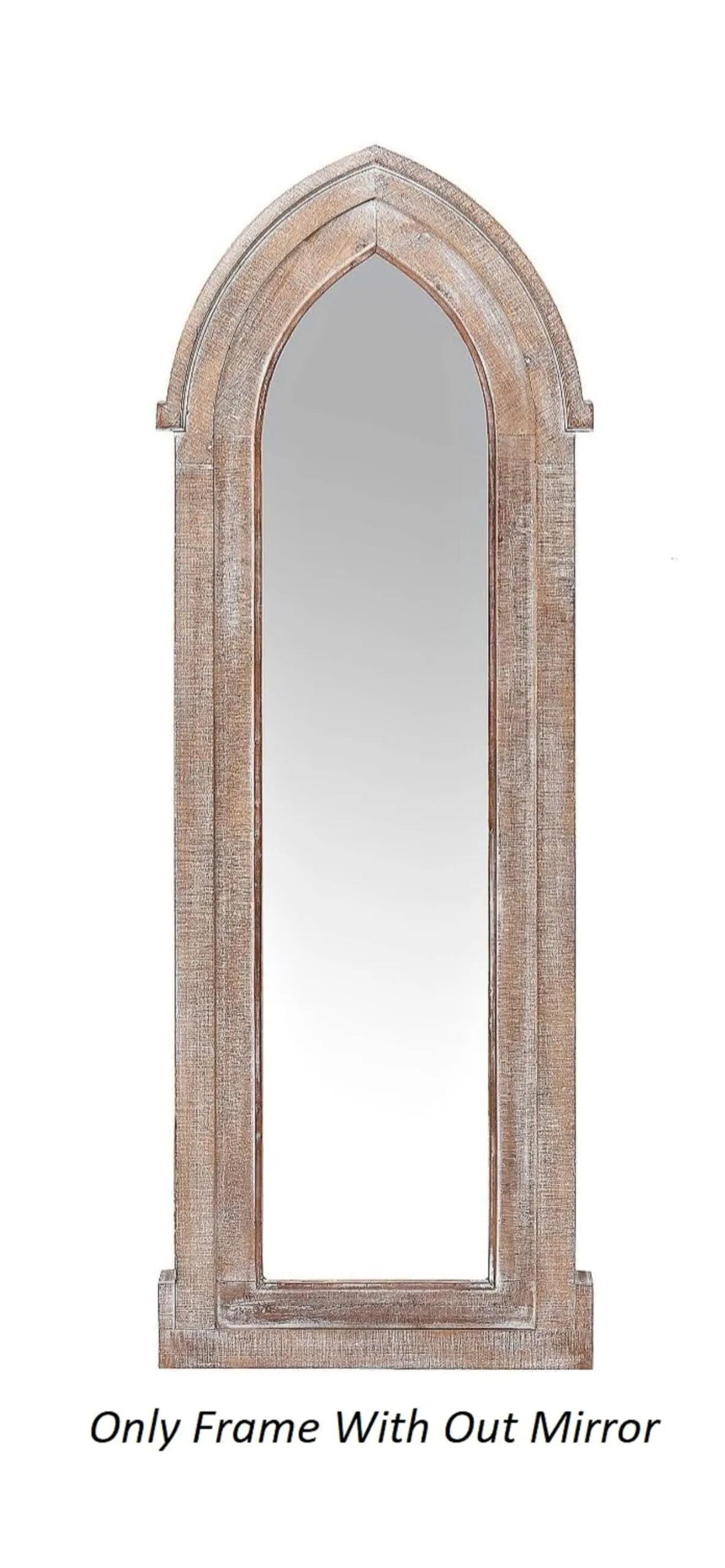 WILDWOOD Wood Wall Mirror | Wall Decorative | Wall Hanging | Living Room | Bedroom | Office Decor | Full Lenght Mirror | Only Frame with Out Mirror (48"x18")(Brown)