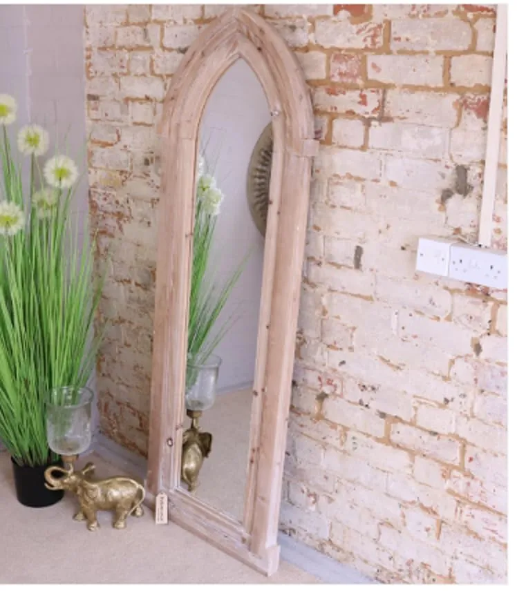 WILDWOOD Wood Wall Mirror | Wall Decorative | Wall Hanging | Living Room | Bedroom | Office Decor | Full Lenght Mirror | Only Frame with Out Mirror (48"x18")(Brown)