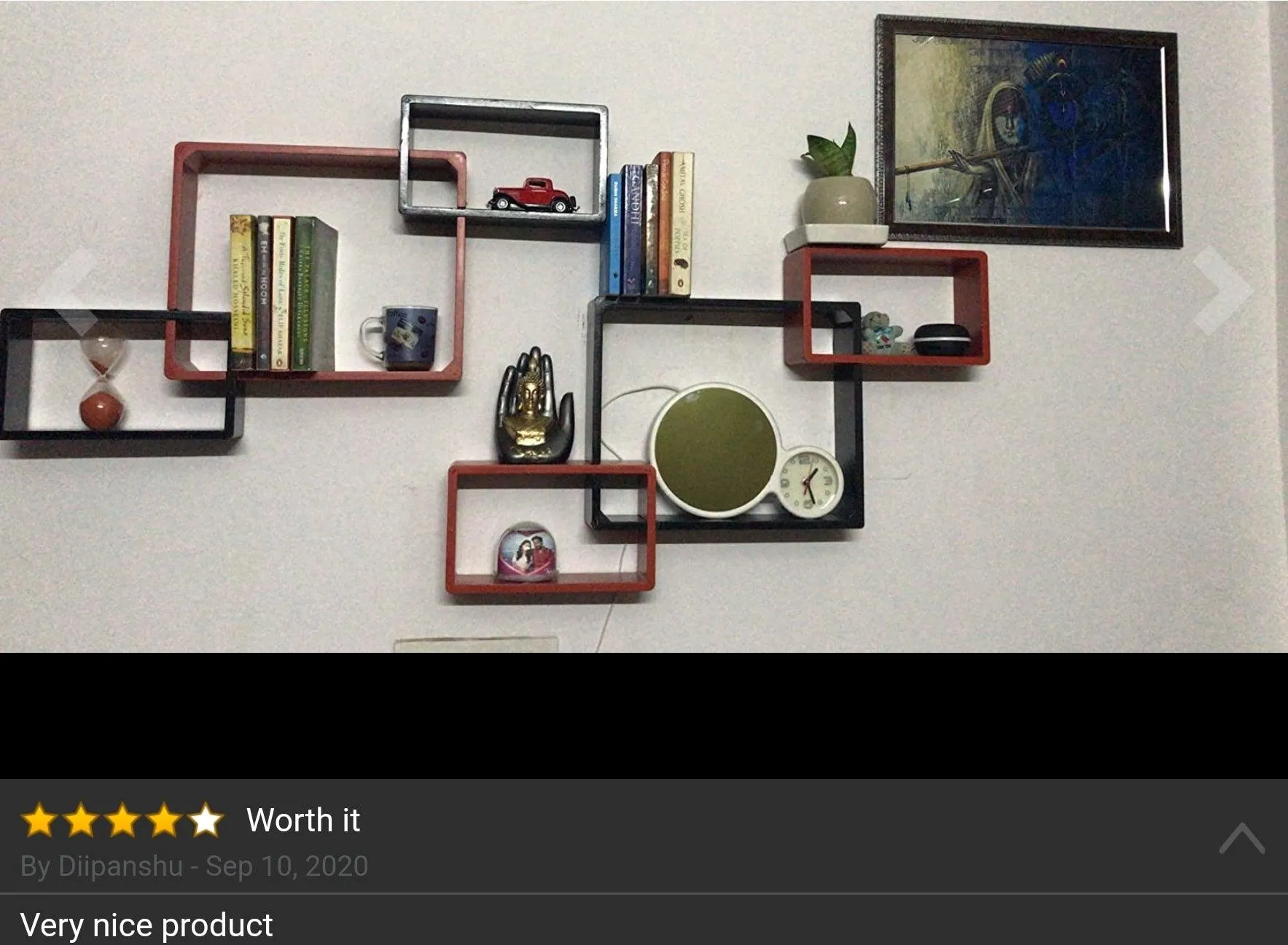 Wooden Twist Intersecting Wall Shelves (Set of 6)