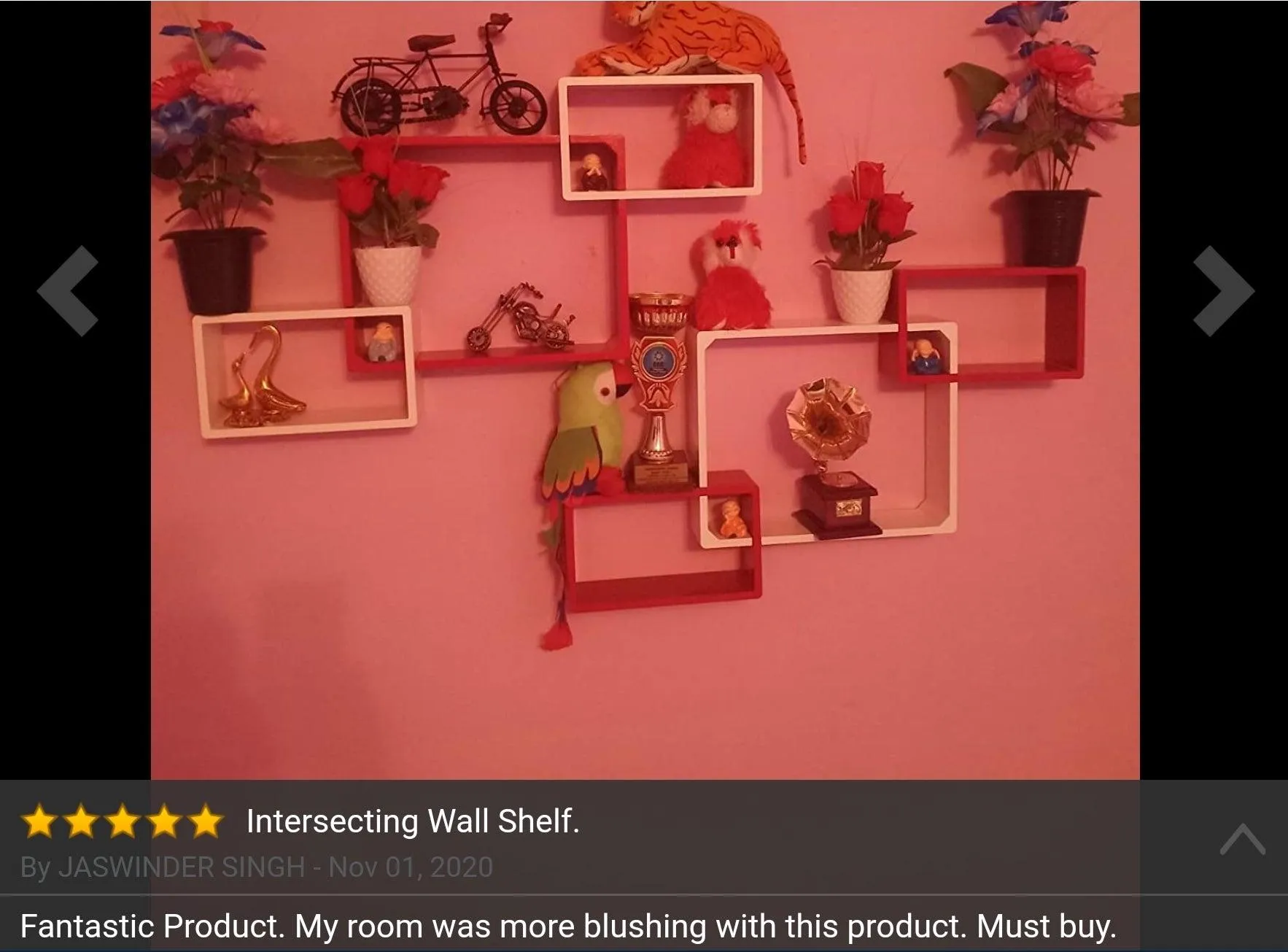 Wooden Twist Intersecting Wall Shelves (Set of 6)